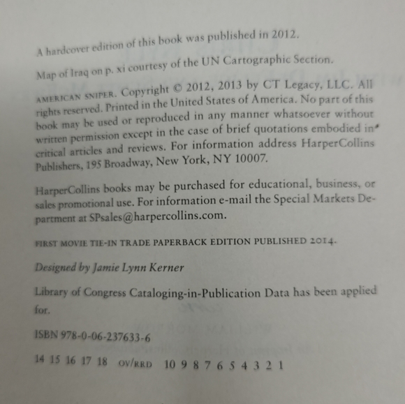 2013 "AMERICAN SNIPER" CHRIS KYLE #1 NEW YORK TIMES BESTSELLER - Picture 5 of 10